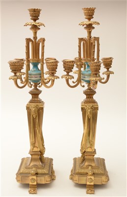 Lot 443 - A pair of candelabra