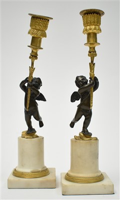 Lot 444 - Pair of candlesticks
