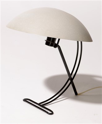 Lot 58a - Louis Kallf for Philips: a black wirework table lamp.