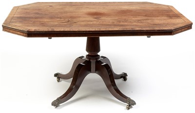 Lot 763 - A late Regency mahogany tilt action breakfast table.