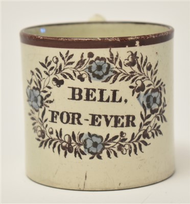 Lot 289 - 1826 Alnwick Election creamware tankard