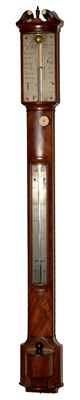 Lot 750 - J. Newman, London: a late Regency bowfront stick barometer.