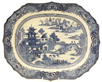 Lot 361 - An 18th Century Chinese porcelain meat plate.