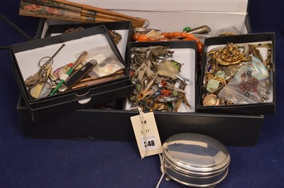 Lot 348 - Silver pot and costume jewellery