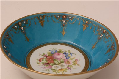 Lot 142 - A Sevres deep 'bleu de roi' saucer.