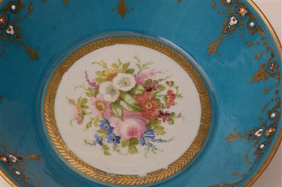 Lot 142 - A Sevres deep 'bleu de roi' saucer.