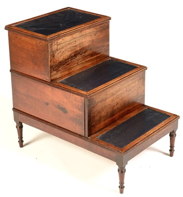 Lot 808 - A set of 19th Century mahogany bed steps.