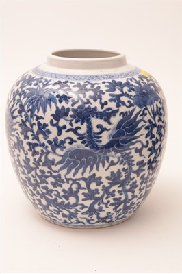 Lot 359 - A pair of late 19th Century Chinese blue and white porcelain ginger jars and covers.