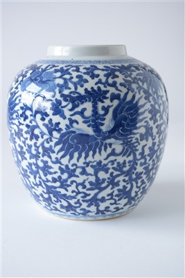 Lot 359 - A pair of late 19th Century Chinese blue and white porcelain ginger jars and covers.