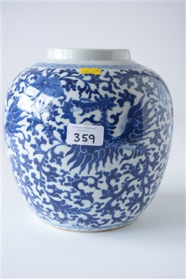 Lot 359 - A pair of late 19th Century Chinese blue and white porcelain ginger jars and covers.