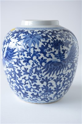 Lot 359 - A pair of late 19th Century Chinese blue and white porcelain ginger jars and covers.