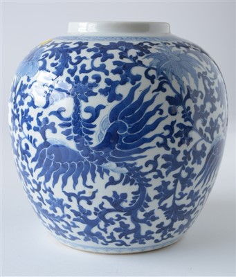 Lot 359 - A pair of late 19th Century Chinese blue and white porcelain ginger jars and covers.