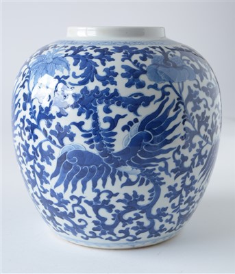 Lot 359 - A pair of late 19th Century Chinese blue and white porcelain ginger jars and covers.