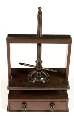 Lot 760 - A mahogany book press.