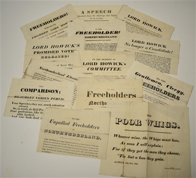 Lot 330 - 1826 Alnwick Election hand bills