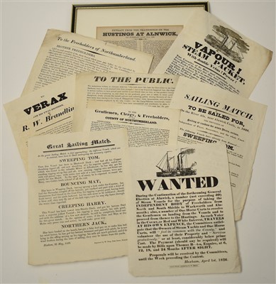 Lot 335 - 1826 Alnwick Election hand bills