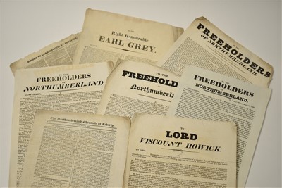 Lot 338 - 1826 Alnwick Election hand bills, in relation...