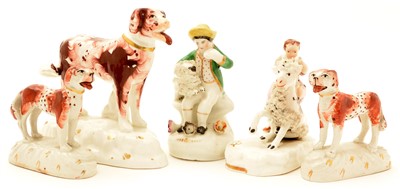 Lot 92 - A 19th Century Staffordshire porcelain figure of a setter.