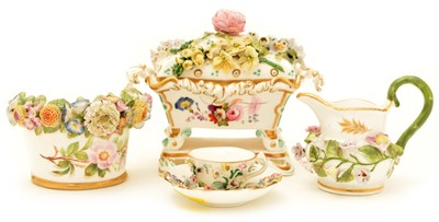 Lot 134 - Miniature encrusted pottery.