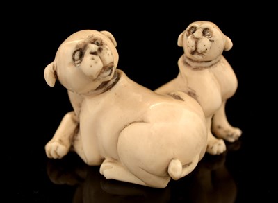 Lot 57 - A late 19th Century Japanese carved ivory netsuke.