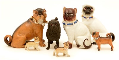 Lot 141 - 19th/early 20th Century German porcelain models dogs.