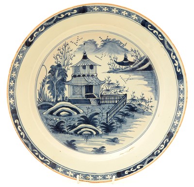 Lot 80 - An English Delft ware plate.