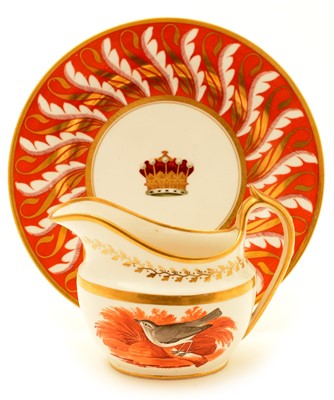 Lot 86 - A Barr, Flight and Barr dessert plate; and an English porcelain milk jug.