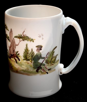 Lot 162 - A mid 18th Century German Milchglas tankard.
