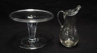 Lot 161 - A circular glass tazza and jug.