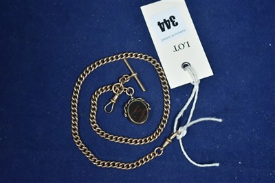 Lot 344 - 9ct rose gold Albert chain