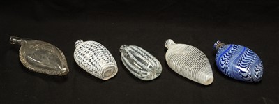 Lot 192 - Five 19th Century glass spirit flasks.