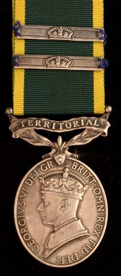Lot 1744 - George VI Territorial Efficiency medal and double bar