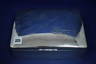 Lot 325 - Large silver mounted cigarette box