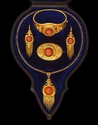 Lot 99 - Victorian coral and yellow metal parure