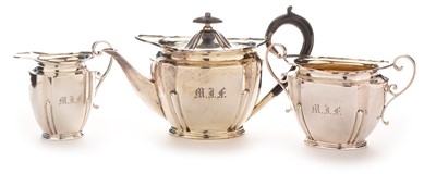 Lot 213 - A Three Piece Silver Tea Service