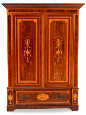 Lot 775 - Sheraton revival wardrobe