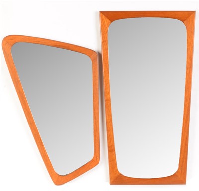 Lot 1612 - Two 1960's Danish teak framed wall mirrors.