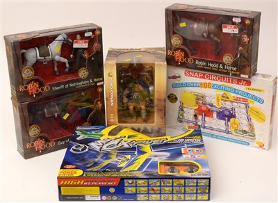 Lot 1247 - Conan and Robin Hood figures; an aeroplane; and a construction set.