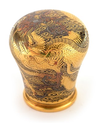 Lot 401 - Japanese Gilt metal cane finial