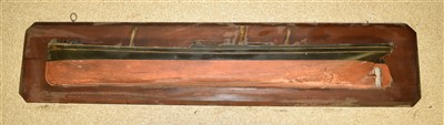 Lot 200 - 19th Century half block ship model, the deck...