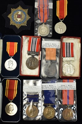 Lot 1844 - Fire Brigade medals