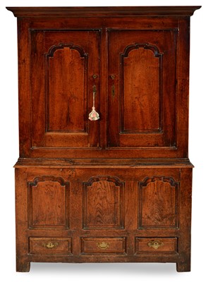 Lot 757 - 18th Century oak cupboard