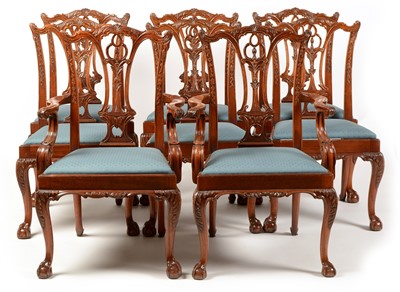 Lot 795 - Eight Georgian style dining chairs