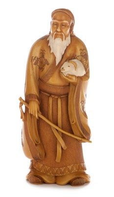 Lot 409 - Japanese Meiji ivory carved figure