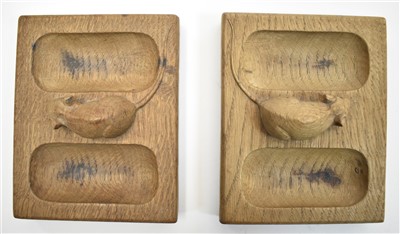 Lot 276 - Two Robert 'Mouseman' Thompson ashtrays