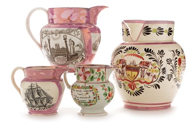 Lot 454 - Four Sunderland Jugs