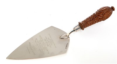 Lot 222 - A Newcastle silver presentation trowel