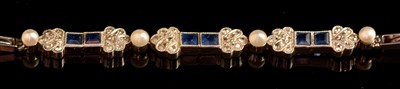 Lot 158 - Sapphire Diamond and Pearl Bracelet