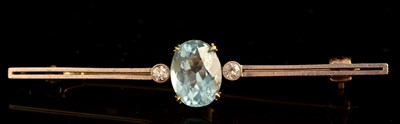 Lot 81 - Aquamarine and Diamond Brooch