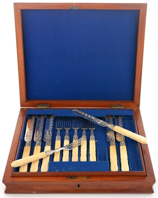 Lot 235 - A Set of Twelve Fruit Knives and Forks
